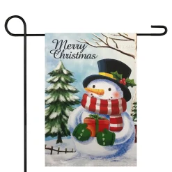 Hot Merry Christmas and Snowman Outdoor Garden Flag 12.5" x 18" Yard Signs