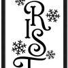 Clearance Merry Christmas Snowflakes 13.5" x 37.5" Framed Christmas Wall Decor Art Print Sign Poster in a Black Wooden Frame with UV Acrylic and Hangers Wall