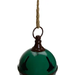 Clearance Metal Jingle Bell Hanging Christmas Decoration - 5" - Green Bells