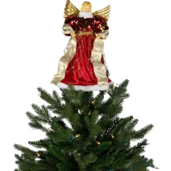 Online Metallic and Sequin Angel Christmas Tree Topper - 12