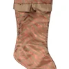 Metallic Brown Zebra Stripe Animal Print Satin Christmas Stocking Stockings