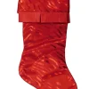 Clearance Metallic Red Zebra Stripe Animal Print Satin Christmas Stocking Stockings