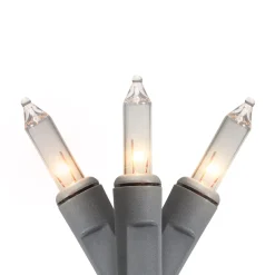 Online Mini Christmas Commercial Light Set - Clear - 60' Gray Wire - 100ct Incandescent