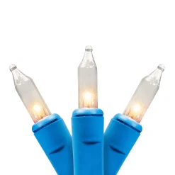 Hot Mini Christmas Commercial Light Set - Clear - 60' Blue Wire - 100ct Incandescent