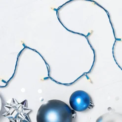 Hot Mini Christmas Commercial Light Set - Clear - 60' Blue Wire - 100ct Incandescent