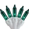 Best Mini Christmas Light Set - Teal - 24.5' White Wire - 50ct Incandescent