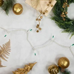 Best Mini Christmas Light Set - Teal - 24.5' White Wire - 50ct Incandescent