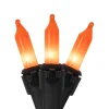 Online Mini Christmas Light Set - Orange - 20.25' Black Wire - 100ct Incandescent