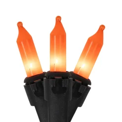 Online Mini Christmas Light Set - Orange - 20.25' Black Wire - 100ct Incandescent