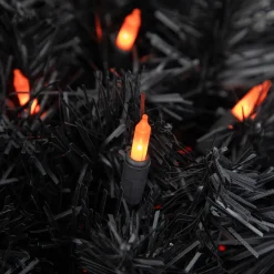 Online Mini Christmas Light Set - Orange - 20.25' Black Wire - 100ct Incandescent
