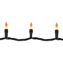 Online Mini Christmas Light Set - Orange - 20.25' Black Wire - 100ct Incandescent