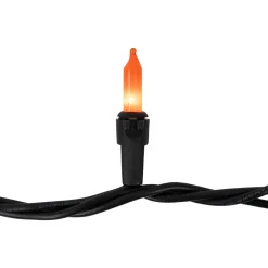 Online Mini Christmas Light Set - Orange - 20.25' Black Wire - 100ct Incandescent