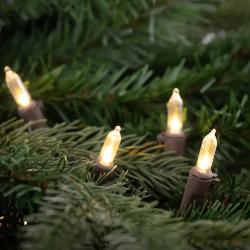 Clearance Mini Commercial Christmas Light Set - Clear - 300ct - 68' Brown Wire Commercial