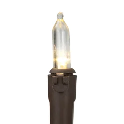 Clearance Mini Commercial Christmas Light Set - Clear - 300ct - 68' Brown Wire Commercial