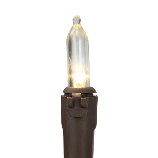Clearance Mini Commercial Christmas Light Set - Clear - 300ct - 68' Brown Wire Commercial