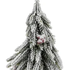 Outlet Mini Flocked Downswept Pine with Berries Artificial Christmas Tree - Unlit - 14