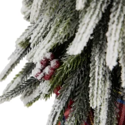 Outlet Mini Flocked Downswept Pine with Berries Artificial Christmas Tree - Unlit - 14