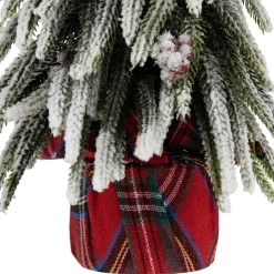 Outlet Mini Flocked Downswept Pine with Berries Artificial Christmas Tree - Unlit - 14