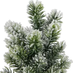 Clearance Mini Flocked Pine Artificial Christmas Trees with Burlap Base - 18