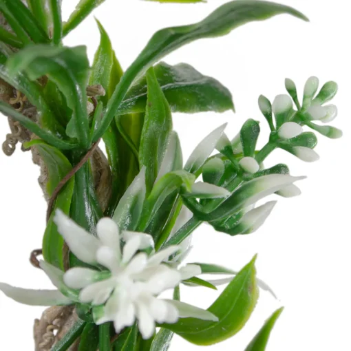 Clearance Mini Floral and Foliage Spring Wreath - 7" - Unlit - Green and White Unlit