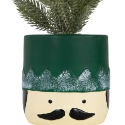 Outlet Mini Frosted Artificial Christmas Tree in Nutcracker Pot - 14.75