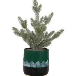 Outlet Mini Frosted Artificial Christmas Tree in Nutcracker Pot - 14.75