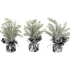 Online Mini Frosted Pine Artificial Christmas Trees - 10" - Set of 3 Unlit