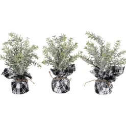 Online Mini Frosted Pine Artificial Christmas Trees - 10" - Set of 3 Unlit