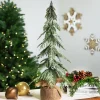 Hot Mini Icy Pine Christmas Tree in Burlap Base - 24" - Unlit Unlit