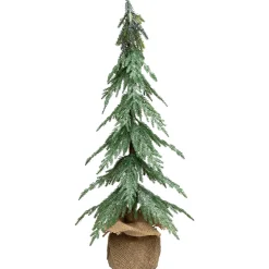 Hot Mini Icy Pine Christmas Tree in Burlap Base - 24" - Unlit Unlit