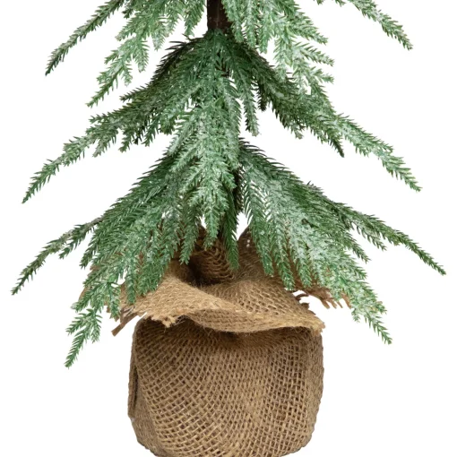 Hot Mini Icy Pine Christmas Tree in Burlap Base - 24" - Unlit Unlit