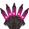 Best Mini Incandescent Christmas Light Set - Purple - 20.25' Black Wire - 100ct Incandescent