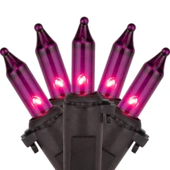 Best Mini Incandescent Christmas Light Set - Purple - 20.25' Black Wire - 100ct Incandescent