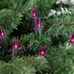 Best Mini Incandescent Christmas Light Set - Purple - 20.25' Black Wire - 100ct Incandescent