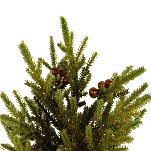 Discount Mini Pine with Berries Artificial Christmas Tree in Burlap Base - 12" - Unlit Unlit