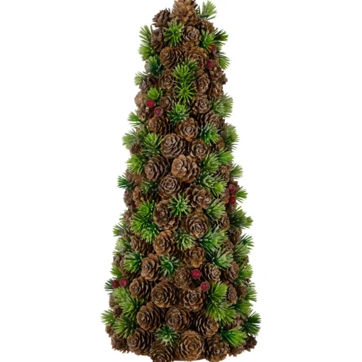 Sale Mini Pinecone and Frosted Wild Berries Christmas Cone Tree - 15" Trees