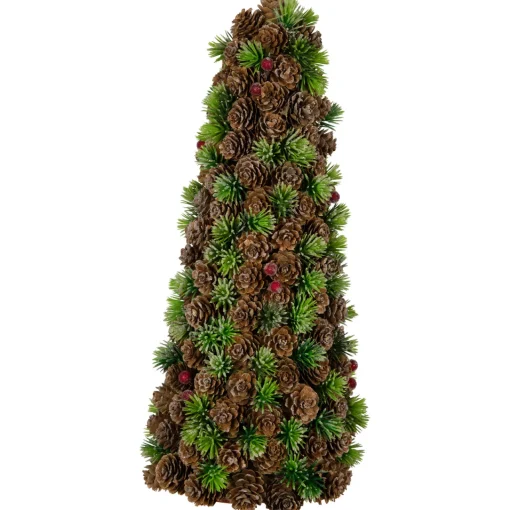 Sale Mini Pinecone and Frosted Wild Berries Christmas Cone Tree - 15" Trees