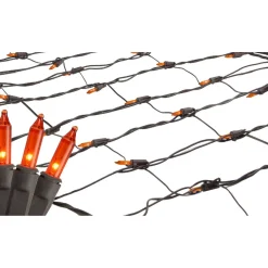 Mini Tree Trunk Wrap Christmas Net Lights - 2' x 8' - Brown Wire - Orange Lights Novelty