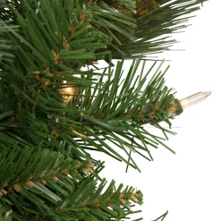 Hot Mixed Beaver Pine Artificial Christmas Wreath, 24-Inch, Clear Lights Pre Lit