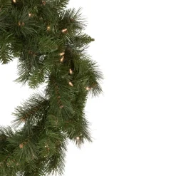 Hot Mixed Beaver Pine Artificial Christmas Wreath, 24-Inch, Clear Lights Pre Lit