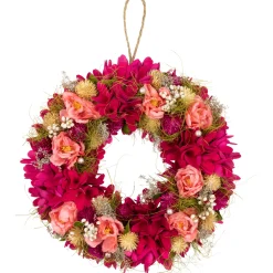 Online Mixed Floral and Berries Artificial Spring Wreath - 12.5" Unlit