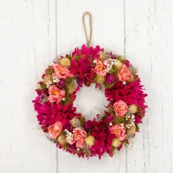 Online Mixed Floral and Berries Artificial Spring Wreath - 12.5