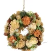 Best Mixed Floral Artificial Spring Wreath - 9.75" - Beige and Peach Unlit