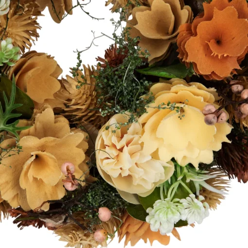 Best Mixed Floral Artificial Spring Wreath - 9.75" - Beige and Peach Unlit