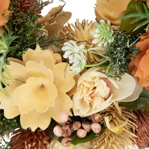 Best Mixed Floral Artificial Spring Wreath - 9.75" - Beige and Peach Unlit