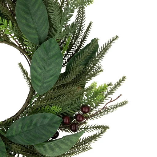 Sale Mixed Foliage with Berries Artificial Christmas Wreath, 20-Inch, Unlit Unlit