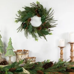 Sale Mixed Foliage with Berries Artificial Christmas Wreath, 20-Inch, Unlit Unlit