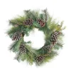 New Mixed Long Needle Pine and Pine Cone Artificial Christmas Wreath - 28" - Unlit Unlit