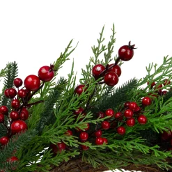 Online Mixed Pine and Berries Artificial Christmas Wreath - 26 inch, Unlit Unlit
