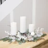 Mixed Winter Foliage and Berries Christmas Pillar Candle Holder - 24" Candle Holders